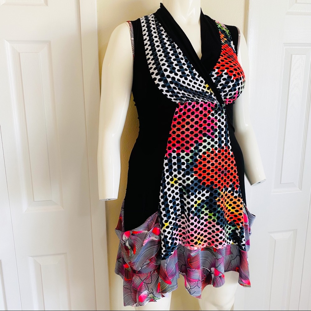 Tango Mango Stunning Unique Mixed Media Mesh Dress - Picture 4 of 12